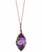 Effy Amethyst (5-3/4 ct. t. w. ) and Diamond (1/6 ct. t. w. ) Pendant Necklace in 14k Rose Gold