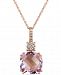 Rose Amethyst (6 ct. t. w. ) and Diamond (1/5 ct. t. w. ) Pendant Necklace in 14k Rose Gold