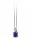 Effy Royale Bleu Sapphire (1-9/10 ct. t. w. ) and Diamond (1/4 ct. t. w. ) Pendant Necklace in 14k White Gold, Created for Macy's