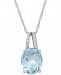 Aquamarine (2-1/5 ct. t. w. ) and Diamond Accent Pendant Necklace in 14k White Gold