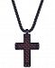 Esquire Men's Jewelry Cross Pendant Necklace in Red Carbon Fiber and Black Ip Stainless Steel, Created for Macy's