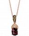 Le Vian Raspberry Rhodolite Garnet and Diamond (1-5/8 ct. t. w. ) Pendant Necklace in 14k Rose Gold