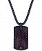 Esquire Men's Jewelry Dog Tag Pendant Necklace in Red Carbon Fiber and Black Ip Stainless Steel, Created for Macy's
