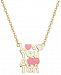 Children's Enamel Love You A Ton Pendant Necklace in 18k Gold over Sterling Silver