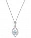 Aquamarine (5/8 ct. t. w. ) and Diamond (1/3 ct. t. w. ) Pendant Necklace in 14k White Gold
