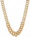 Double Ring Graduated Link Statement Necklace in 14k Gold