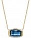 Blue Topaz (3 ct. t. w. ) and Diamond (1/8 ct. t. w. ) Pendant Necklace in 14k Gold Over Sterling Silver