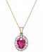 Ruby (1-3/4 ct. t. w. ) and Diamond (1/3 ct. t. w. ) Pendant Necklace in 14k Gold
