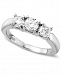 18k White Gold Certified Colorless Diamond Three Stone Ring (1 ct. t. w. )