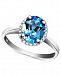 14k White Gold Ring, Blue Topaz (2 ct. t. w. ) and Diamond Accent Oval