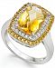 Sterling Silver Ring, Citrine (3-1/3 ct. t. w. ) and White Topaz (1/5 ct. t. w. ) Rectangle Ring