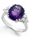 14k White Gold Ring, Amethyst (4-1/2 ct. t. w. ) and Diamond (5/8 ct. t. w. ) Oval Ring