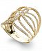 D'Oro by Effy Diamond Swirl Ring in 14k Gold (1/2 ct. t. w. )