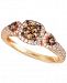 Le Vian Chocolate and White Diamond Three-Stone Ring in 14k Rose Gold (1 ct. t. w. )