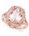 Blush by Effy Morganite (3-1/8 ct. t. w. ) and Diamond (1/4 ct. t. w. ) Oval Ring in 14k Rose Gold
