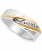 Beautiful Beginnings Men's Diamond Accent Wedding Band in 14k Gold and Sterling Silver