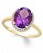 Amethyst (3 ct. t. w. ) and Diamond (1/8 ct. t. w. ) Ring in 14k Yellow Gold