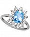 Blue Topaz (1-3/8 ct. t. w. ) and Diamond Accent Ring in 14k White Gold