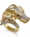 Diamond Dragon Bypass Ring (1 ct. t. w. ) in 14k Gold-Plated Sterling Silver