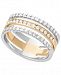 Diamond Three Row Channel-Set Band (1/2 ct. t. w. ) in 14k White and Yellow Gold