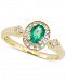 Rare Featuring Gemfields Certified Emerald (1/3 ct. t. w. ) and Diamond Accent Ring in 14k Gold