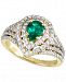 Rare Featuring Gemfields Emerald (1/2 ct. t. w. ) and Diamond (5/8 ct. t. w. ) Ring in 14k Gold