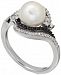 Freshwater Pearl (8mm) and Diamond (1/3 ct. t. w. ) Ring in Sterling Silver