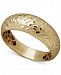 Italian Gold Dome Band with Textured Detail in 14k Gold