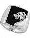 Gento by Effy Men's Onyx (7-9/10 ct. t. w. ) Panther Head Ring in Sterling Silver
