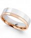 Two-Tone Two-Row 5MM Wedding Band in 18k White and Rose Gold