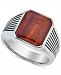 Esquire Men's Jewelry Red Tiger's Eye (14 x 12mm) Ring in Sterling Silver, Created for Macy's