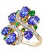 Le Vian Crazy Collection Tanzanite (3-3/4 ct. t. w. ), Tsavorite (3/8 ct. t. w. ) and Diamond (1/5 ct. t. w. ) Cluster Ring in 14k Gold, Created for Macy's