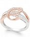 Diamond Two-Tone Swirl Ring (1/2 ct. t. w. ) in 14k Rose and White Gold