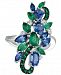 Le Vian Precious Collection Sapphire (2 ct. t. w. ), Emerald (1 ct. t. w. ) and Diamond (1/5 ct. t. w. ) Statement Ring in 14k White Gold, Created for Macy's