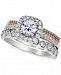 Diamond Halo Bridal Set (1-1/2 ct. t. w. ) in 14k White and Rose Gold