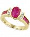 Amore by Effy Certified Ruby (2-1/5 ct. t. w. ) and Diamond (1/8 ct. t. w. ) Ring in 14k Gold, Created for Macy's