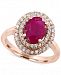 Amore by Effy Certified Ruby (1-9/10 ct. t. w. ) and Diamond (3/8 ct. t. w. ) Ring in 14k Rose Gold, Created for Macy's