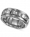 Triton Men's Titanium Ring, Three Diamond Wedding Band (1/10 ct. t. w. )