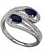 Sapphire (1 ct. t. w. ) and Diamond (1/3 ct. t. w. ) Bypass Ring in 14k White Gold