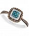 Le Vian Blue and White Diamond and Diamond Accent Ring in 14k White Gold (3/8 ct. t. w. )