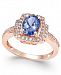Tanzanite (1-1/8 ct. t. w. ) and Diamond (1/3 ct. t. w. ) Ring in 14k Rose Gold