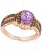 Le Vian Chocolatier Amethyst (9/10 ct. t. w. ) and Diamond (1/2 ct. t. w. ) Ring set in 14k Rose Gold