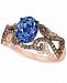 Tanzanite (1 ct. t. w. ) and Diamond (5/8 ct. t. w. ) Ring in 14k Rose Gold