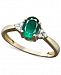 Emerald (3/4 ct. t. w. ) and Diamond Accent Oval Ring in 14k Gold