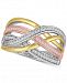 Diamond Weave Tri-Color Statement Ring (1/4 ct. t. w. ) in Sterling Silver and 14k Gold-Plate
