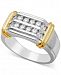 Men's Diamond Two-Row Ring (3/4 ct. t. w. ) in Sterling Silver and 10k Yellow Gold
