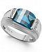 Men's London Blue Topaz (6-1/2 ct. tw. ) and Diamond Accent Ring in Sterling Silver