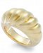 Signature Gold Ribbed Dome Ring in 14k Gold over Resin