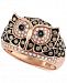 Confetti by Effy White and Brown Diamond Owl Ring (3/4 ct. t. w. ) in 14k Rose Gold