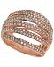 Pave Rose by Effy Diamond Dome Crossover Ring (1 ct. t. w. ) in 14k Rose Gold